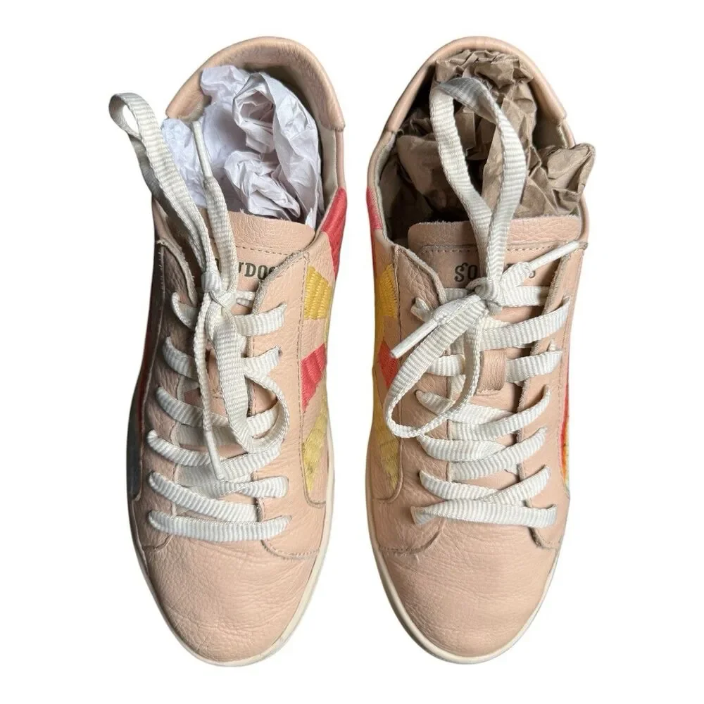 Soludos Rainbow Wave Women’s Leather Sneakers “Chill Out” Size 10 EU 40.5